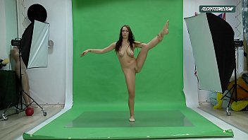 Flexible Hungarian Brunette Nicole Shows All In XXX Green Screen Clip
